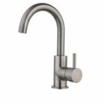 Wastafelmengkraan opbouw Largo met draaibare uitloop Gun Metal met geribbeld knop