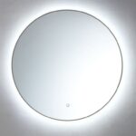 Ronde spiegel gun metal met verwarming, 3 lichtkleuren en dimfunctie