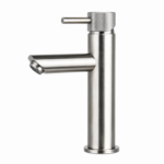 Wastafelmengkraan opbouw Mia Gun Metal met geribbelde knop