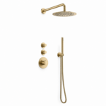 Doucheset inbouw deluxe rond Goud Geborsteld