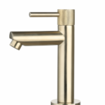 Fonteinkraan opbouw rond Goud Geborsteld met geribbelde knop