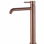 Wastafelmengkraan Slimline hoog rond Brons