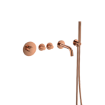 Badset inbouw deluxe rond Brons met geribbelde knop