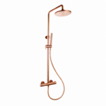 Doucheset opbouw Brons met geribbelde knop