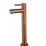 Fonteinkraan opbouw hoog rond Brons met geribbeld knop