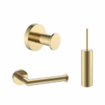 Toilet accessoireset rond Goud Geborsteld