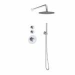 Doucheset inbouw deluxe Chroom met geribbelde knop