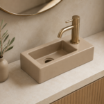 Fontein Keramiek Mat Zand Beige Qubic Mini