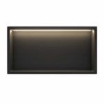 Inbouw wandnis Mat Zwart met LED verlichting