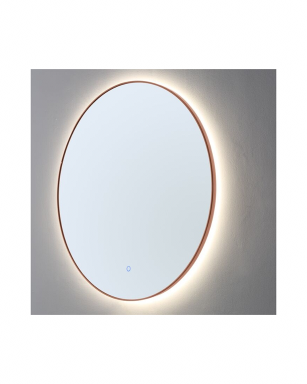 Ronde spiegel Brons met LED verlichting, 3 kleur instelbaar & dimbaar incl. spiegelverwarming - Afbeelding 2