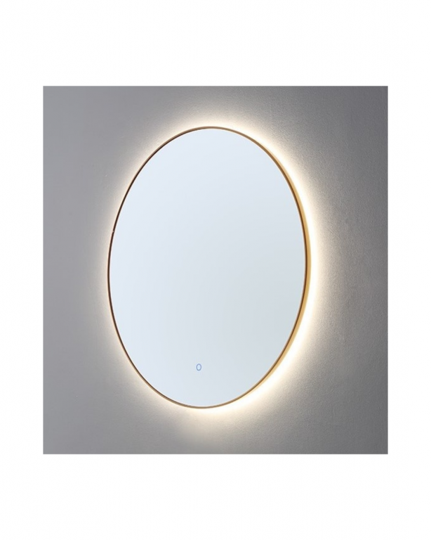 Ronde spiegel Goud Geborsteld met LED verlichting, 3 kleur instelbaar & dimbaar incl. spiegelverwarm - Afbeelding 2
