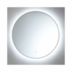 Ronde spiegel Gun Metal met LED verlichting, 3 kleur instelbaar & dimbaar incl. spiegelverwarming