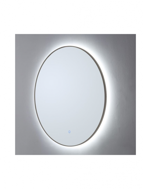 Ronde spiegel Gun Metal met LED verlichting, 3 kleur instelbaar & dimbaar incl. spiegelverwarming - Afbeelding 2