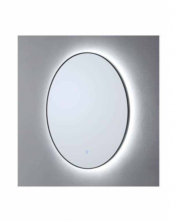 Ronde spiegel Mat Zwart met LED verlichting, 3 kleur instelbaar & dimbaar - Afbeelding 2