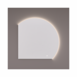 Spiegel moon-line ronding LINKS met indirecte LED verlichting in de afronding