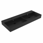 Wastafel Edge Keramiek Mat Zwart Dubbele Wasbak