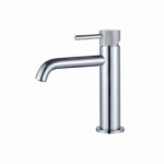 Wastafelmengkraan Slimline rond Chroom met geribbelde knop