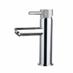 Wastafelmengkraan opbouw Mia Chroom met geribbelde knop