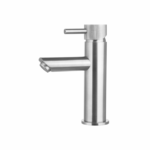 Wastafelmengkraan opbouw Mia RVS met geribbelde knop