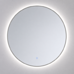 Ronde spiegel Gun Metal met LED verlichting, 3 kleur instelbaar & dimbaar