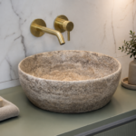 Waskom Marmer Rond Silver Travertin