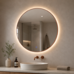 Ronde spiegel Brons met LED verlichting, 3 kleur instelbaar & dimbaar