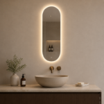 Spiegel ambiance ovaal met LED verlichting, 3 kleur instelbaar & dimbaar incl. spiegelverwarming