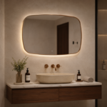 Spiegel element Brons met LED verlichting, 3 kleur instelbaar & dimbaar