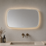 Spiegel element Mat Zwart met LED verlichting, 3 kleur instelbaar & dimbaar