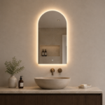 Spiegel gate met LED verlichting, 3 kleur instelbaar & dimbaar incl. spiegelverwarming