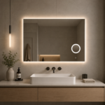 Spiegel met make-up spiegel met LED verlichting, 3 kleur instelbaar & dimbaar