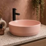 Waskom Keramiek Rond Victoria Color Line Mat Pastel Roze