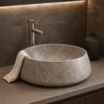 Waskom Marmer Rond Tundra Grey