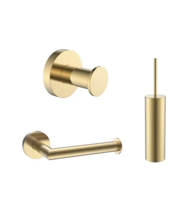 Toilet accessoire set goud geborsteld